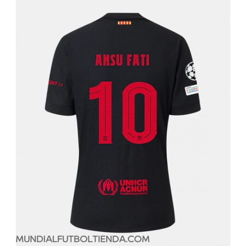 Camiseta Barcelona Ansu Fati #10 Segunda Equipación Replica 2024-25 mangas cortas